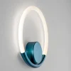 Lampada da parete Loop in metallo blu opaco
