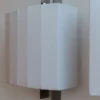 Lampada da parete media Capanni C in lino bianco e acciaio