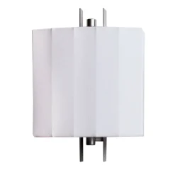 Lampada da parete media Capanni C in lino bianco e acciaio