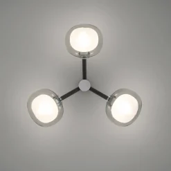 Lampada da parete Nabila a 3 luci in cromo nero