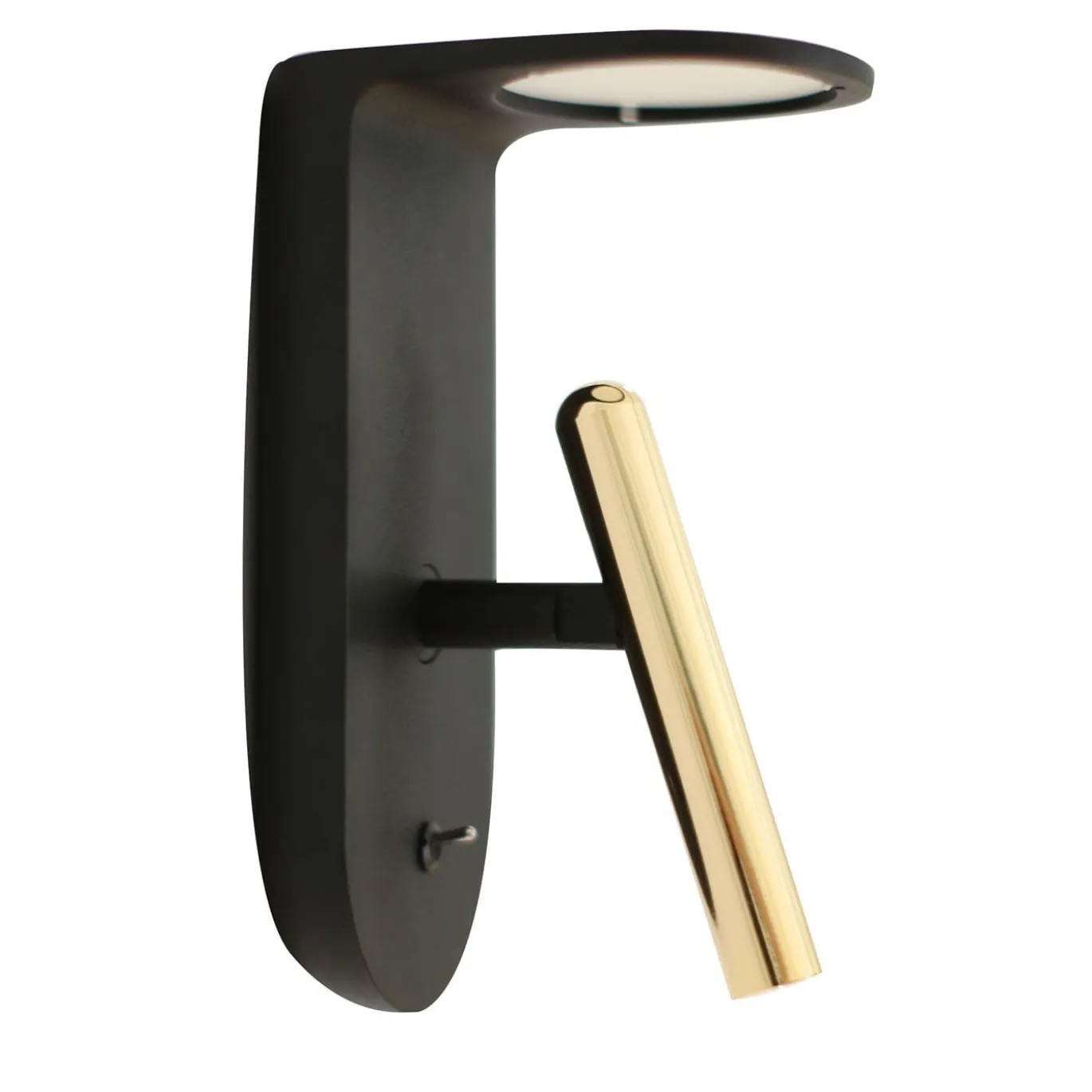 Lampada da parete 2Nights W2 nera e oro di Davide Oppizzi