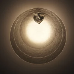 Lampada da parete Obsidian Shield in vetro grigio