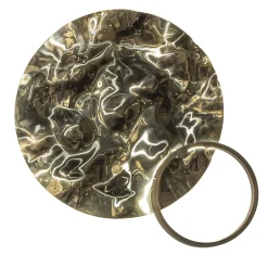 Lampada da parete Ondine rotonda in ottone naturale lucido
