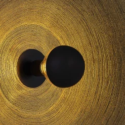 Lampada da parete Parabola 1200 Media in resina dorata spazzolata