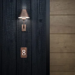 Lampada da parete per esterni Fiordo in ottone e rame