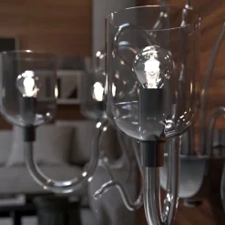 Lampada da parete Raffaello a 3 luci in vetro di Murano color grigio