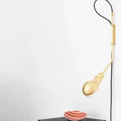 Lampada da parete regolabile in ottone dorato BRS02