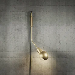 Lampada da parete regolabile in ottone dorato BRS02