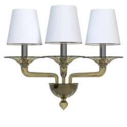 Lampada da parete Tiziano a 3 luci in vetro di Murano color Fumè