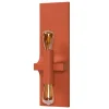 Lampada da parete Walcott Twin in pelle arancione