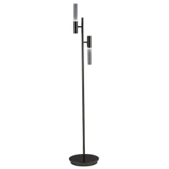 Lampada da pavimento Linea in vetro borosilicato grigio