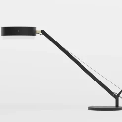 Lampada da scrivania SPZ01 nera con dettagli in ottone