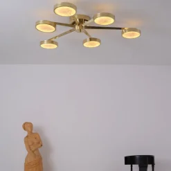 Lampada da soffitto a filo in ottone a sei bracci Costellazione