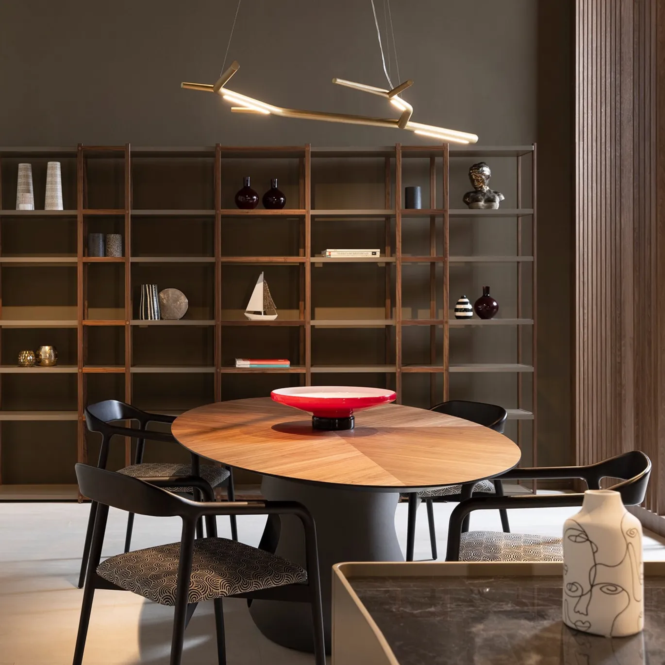 Lampada da soffitto Aira in ottone dorato di Marcantonio