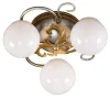 Lampada da soffitto a 3 luci con foglia oro e argento