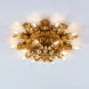 Lampada da soffitto a 15 luci in metallo foglia oro