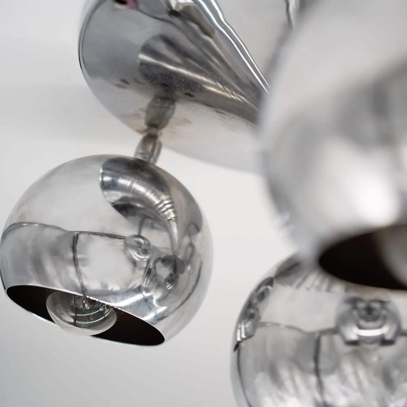 Lampada da soffitto a 4 luci 1960 Reggiani cromata