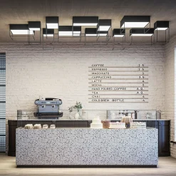 Lampada da soffitto Aria piccola 7375 nero opaco di Roberto Favaretto