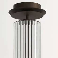 Lampada da soffitto Dom in ottone brunito e vetro trasparente