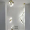 Lampada da soffitto Ekle in metallo oro spazzolato e acciaio puro