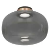 Lampada da soffitto Legier in vetro fumé con finitura bronzo