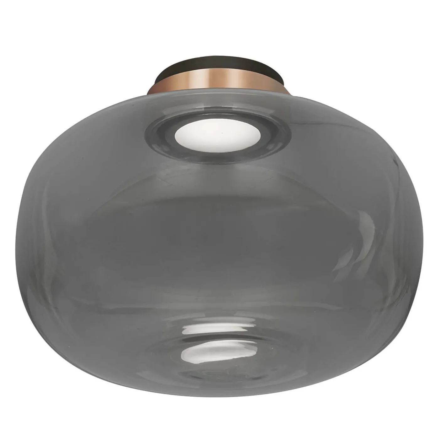 Lampada da soffitto Legier in vetro fumé con finitura bronzo