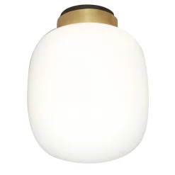 Lampada da soffitto Legier in vetro opale con finitura oro