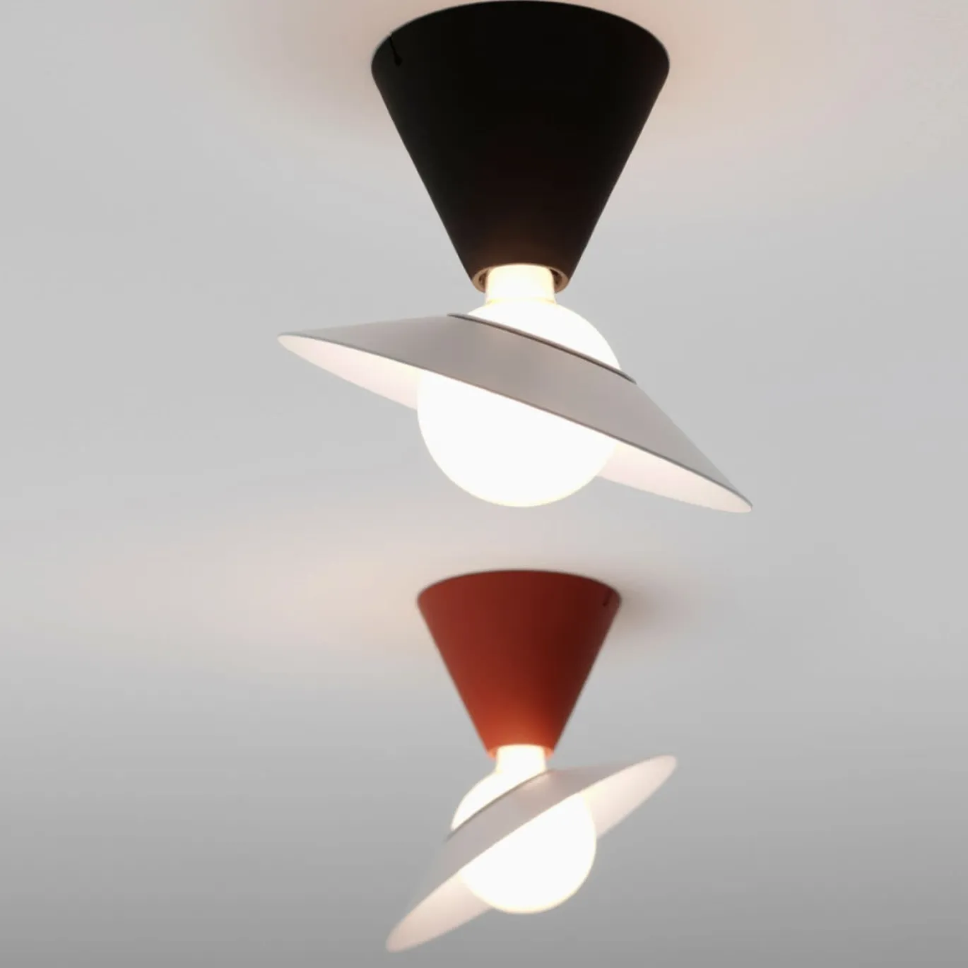 Lampada da soffitto nera Fante di De Pas, D'Urbino, Lomazzi