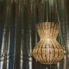 Lampada da soffitto Oman in vimini intrecciato placcato in metallo