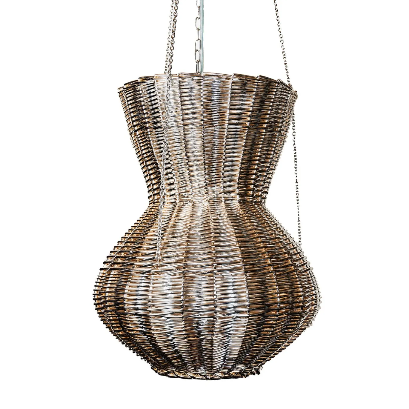 Lampada da soffitto Oman in vimini intrecciato placcato in metallo