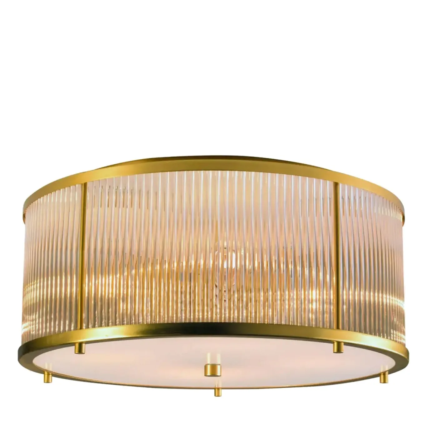 Lampada da soffitto rotonda piccola in ottone dorato Stilo