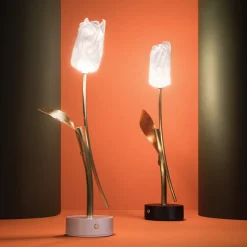 Lampada da tavolo a batteria Tulip Black
