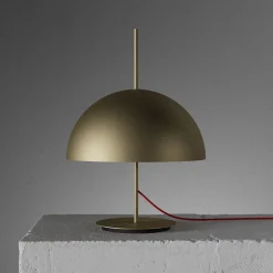 Lampada da tavolo ABT02 in ottone dorato con cavo rosso