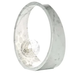 Lampada da tavolo ad anello in marmo di Carrara