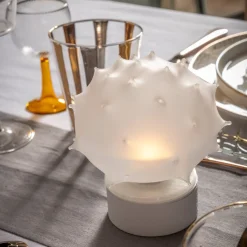 Lampada da tavolo a LED media in vetro Trilli Riccio