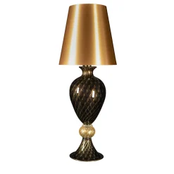 Lampada da tavolo alta nera e dorata #2