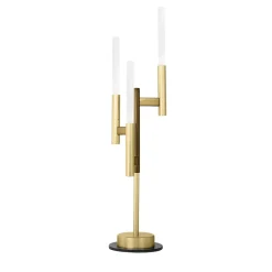 Lampada da tavolo a 3 luci Eklé in oro e bronzo