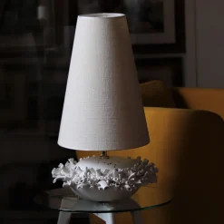 Lampada da tavolo Anemoni rossa e bianca