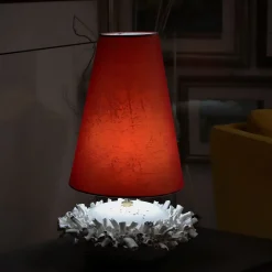 Lampada da tavolo Anemoni rossa e bianca