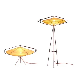 Lampada da tavolo a nido d'ape con paralume in cotone
