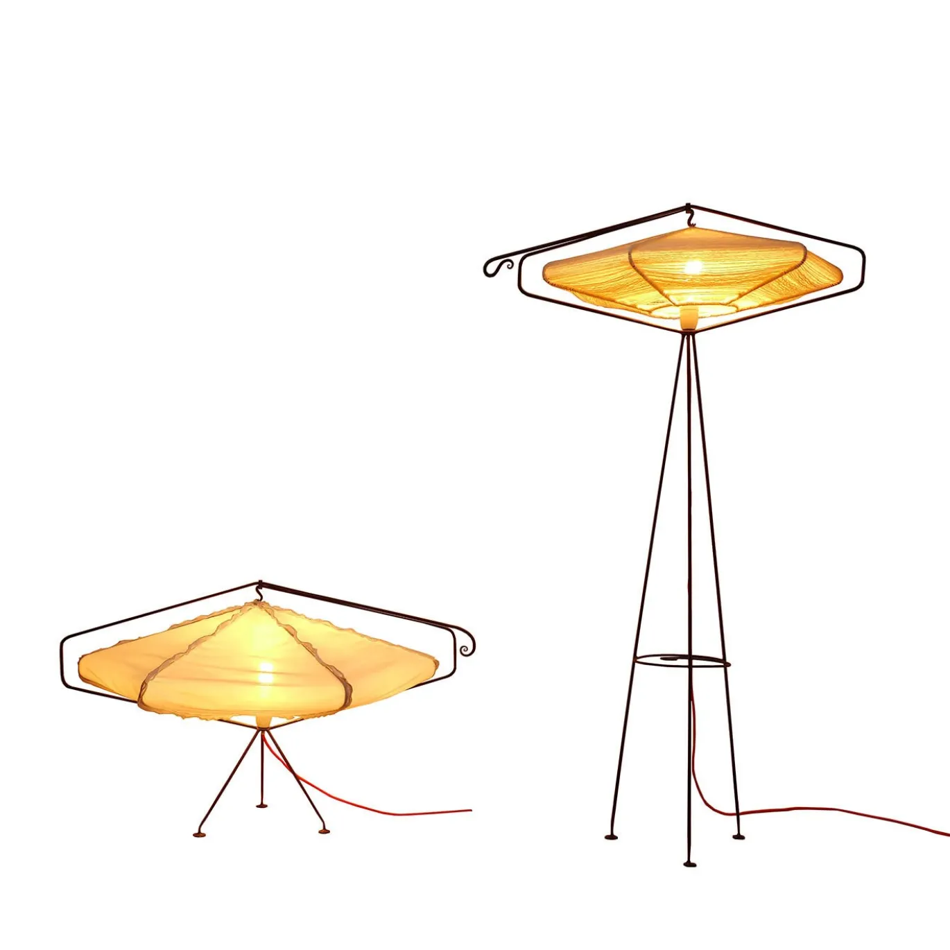 Lampada da tavolo a nido d'ape con paralume in cotone