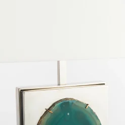 Lampada da tavolo Aral con inserto in quarzo naturale