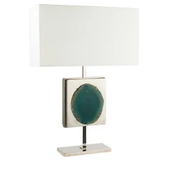 Lampada da tavolo Aral con inserto in quarzo naturale