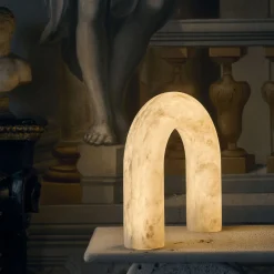 Lampada da tavolo Arco di Luce in alabastro grande