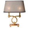 Lampada da tavolo Art Déco grigio e oro