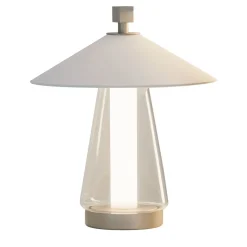 Lampada da Tavolo Asia Piccola in Vetro Bianco Opalino