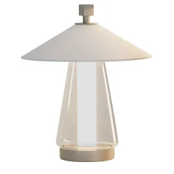 Lampada da Tavolo Asia Piccola in Vetro Bianco Opalino