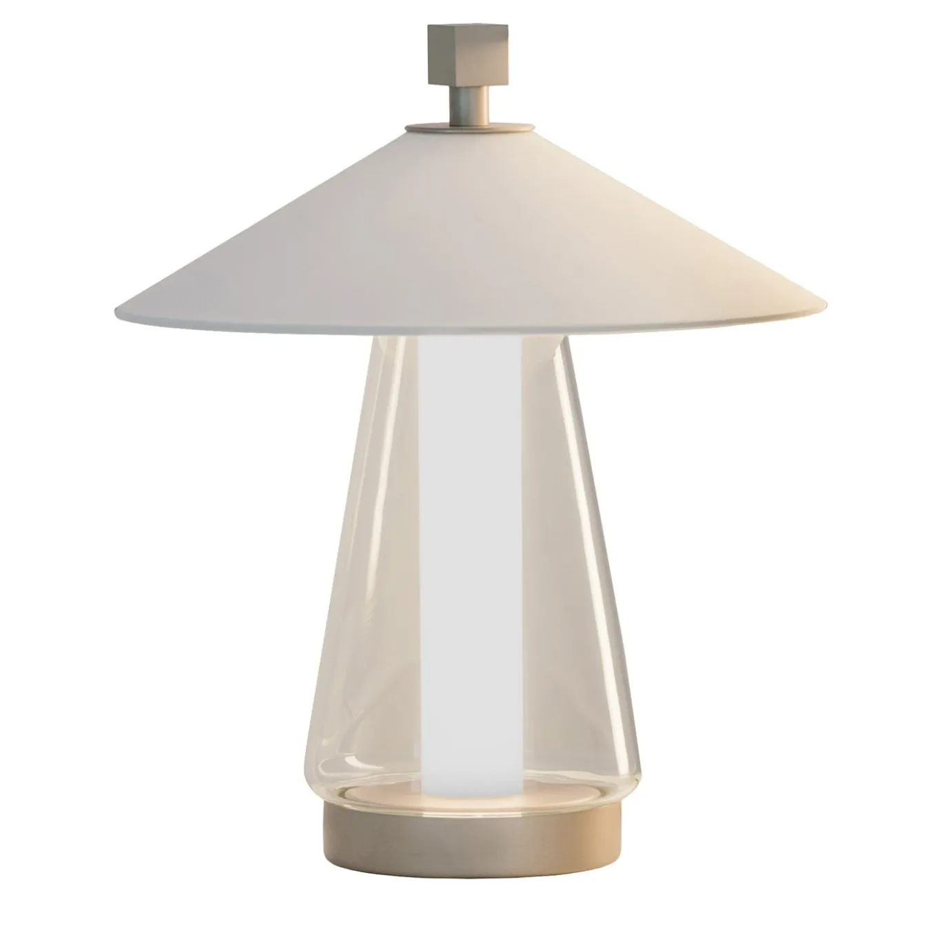 Lampada da Tavolo Asia Piccola in Vetro Bianco Opalino