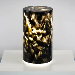 Lampada da tavolo Aureo in pietra di cristallo nera