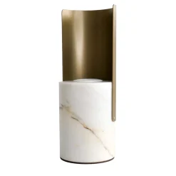 Lampada da tavolo Baglio in marmo di Paonazzo medio